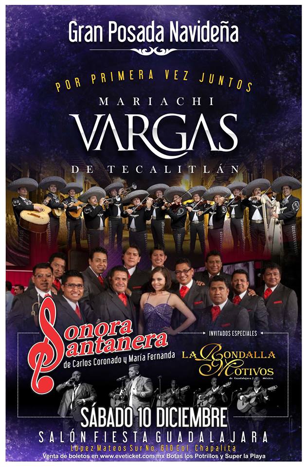 10 Diciembre – Mariachi Vargas, Sonora Santanera